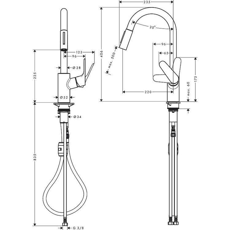 Смеситель для кухни Hansgrohe Focus M41 31815000 Хром