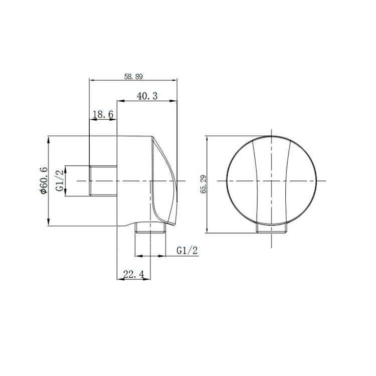 Подключение для душевого шланга из стены, хром AQUAme AQM8710CR