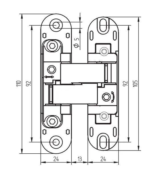 Скрытые петли Morelli с 3-D регулировкой HH-1 PG золото