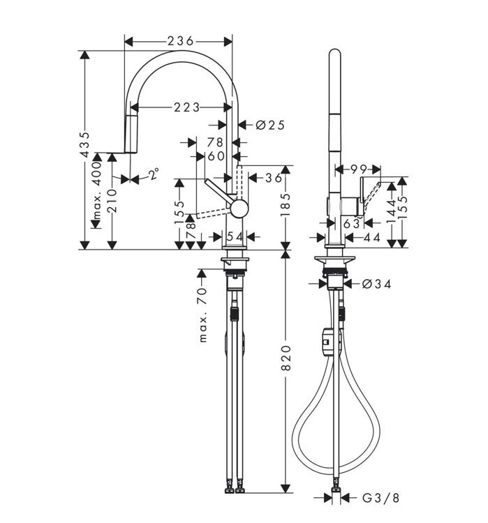 Смеситель для кухни Hansgrohe Talis M54 72802800 Сталь