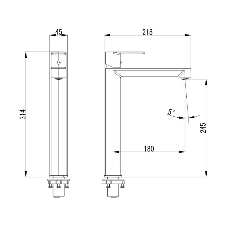 Смеситель для раковины, шлифованное золото AQUAme Parma AQM6614BG