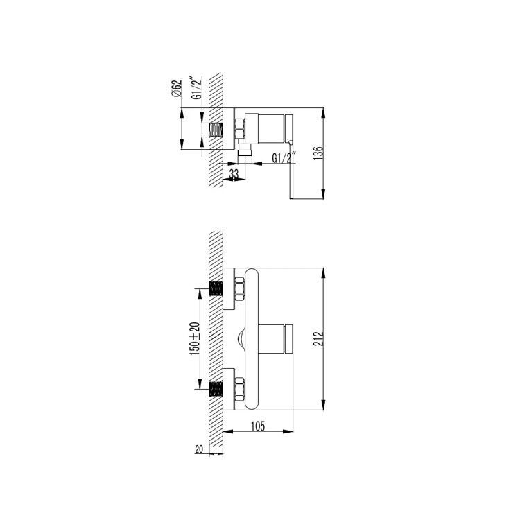 Смеситель для душа хром AQUAme Asti AQM6413CR