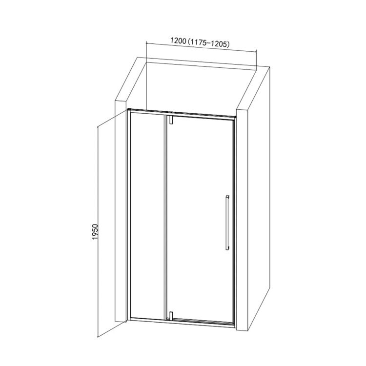 Душевая дверь 120*195 см, 6 мм, хром, AQUAme AQM7108-12