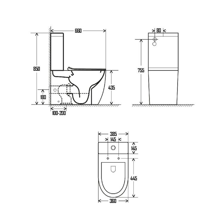 Унитаз-компакт AQUAme AQM1002 безободковый, с микролифтом