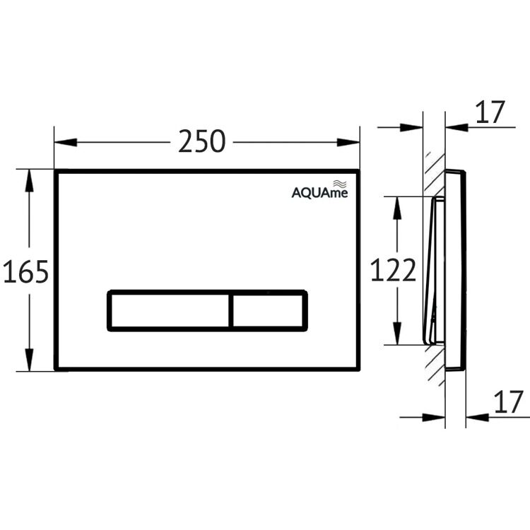 Панель смыва для инсталляции, черный, AQUAme AQM4103B