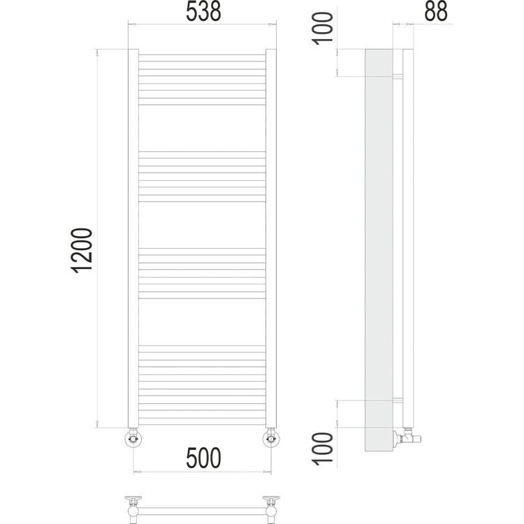 Полотенцесушитель водяной «IDEAL+» Альба П18 500х1200