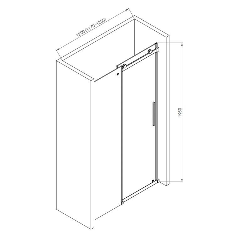 Душевая дверь 120*195 см, 8 мм, хром, AQUAme AQM4201F-12