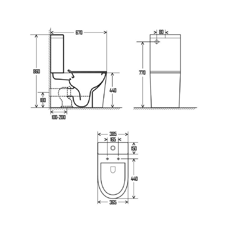 Унитаз-компакт AQUAme AQM1001 безободковый, с микролифтом