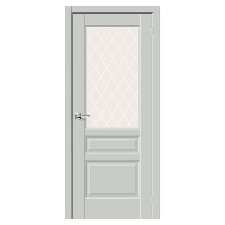 Межкомнатная дверь Bravo Неоклассик-35 Grey Matt / White Сrystal